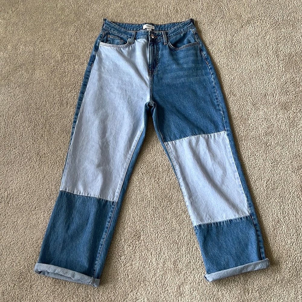 Forever 21 90s baggy Denim W/ Patchwork Detail | Size 29